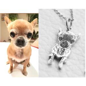 Cute Silver Plated Chihuahua Dog Necklace
